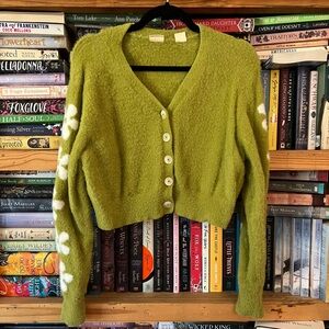 Levi’s Audrey Green Floral Fuzzy Sweater - as seen Taylor Swift Midnights Mayhem